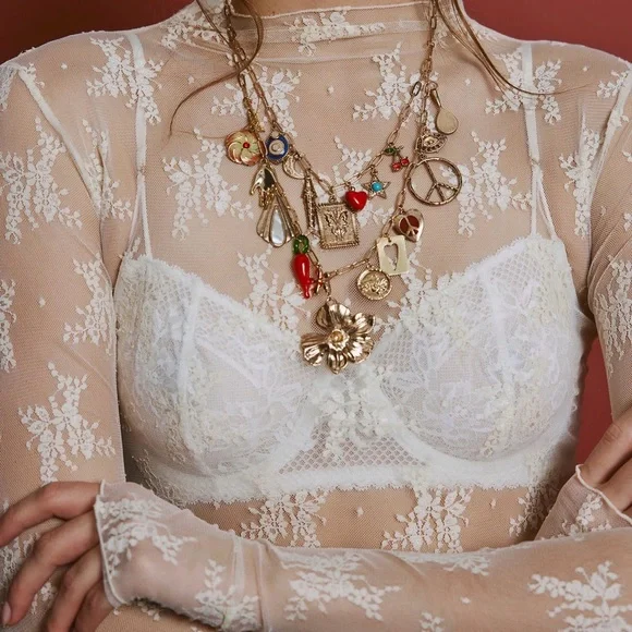 NWT Flower Power Gold Maxamillion Charm Necklace with Multicolor Accents - Picture 8 of 10